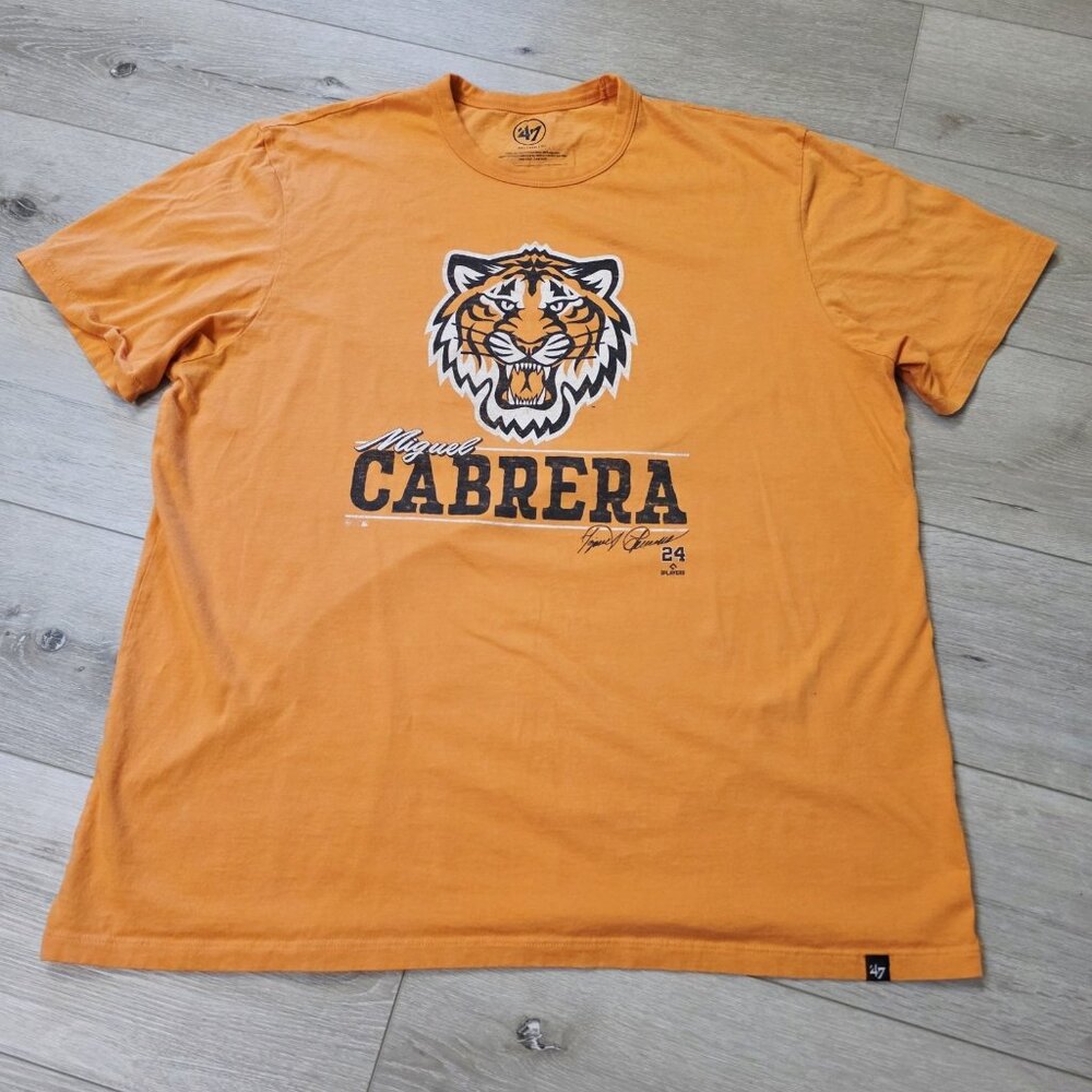 Detroit Tigers Miguel Cabrera #24 2XL Orange Short Sleeve Shirt